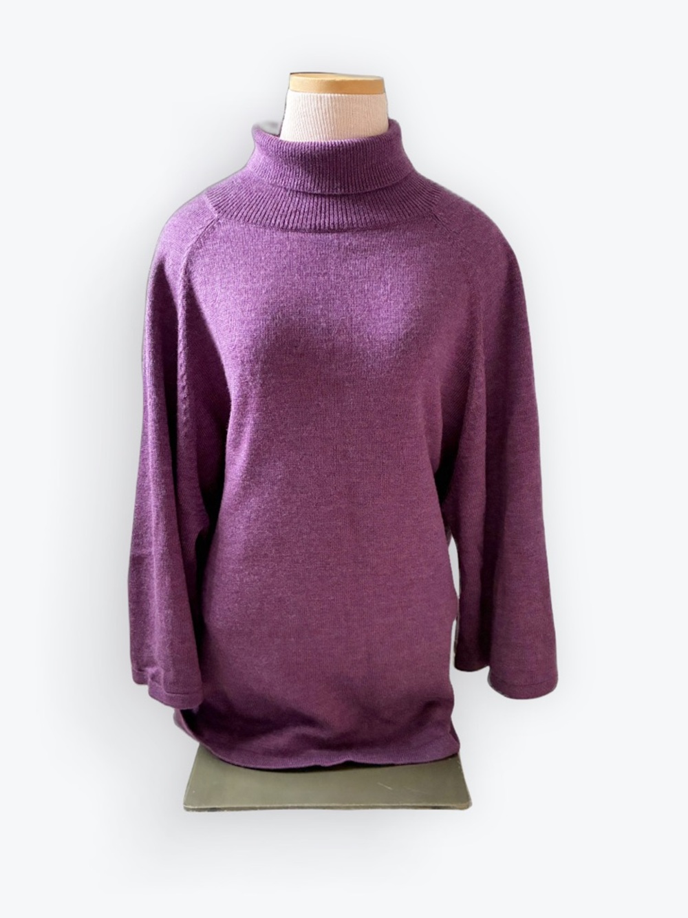 Eileen Fisher Merino Wool Turtleneck Sweater Plum